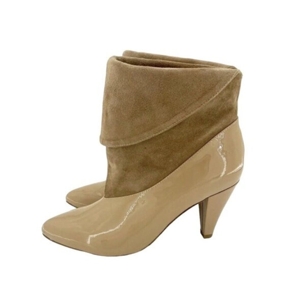Jeffrey Campbell Rabiosa Patent Leather and Suede Ankle Booties Sz 7 New